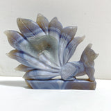 2 Pieces Geode Agate Druzy Nine-tailed Fox Carving #18
