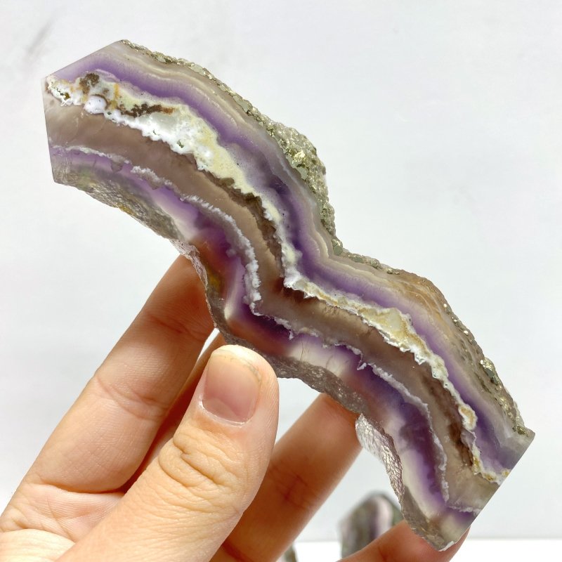 22 Pieces Fluorite Mixed Pyrite Calcite Slabs - Wholesale Crystals