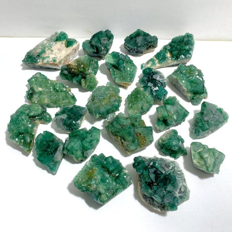 22 Pieces Green Fluorite Raw Crystal - Wholesale Crystals