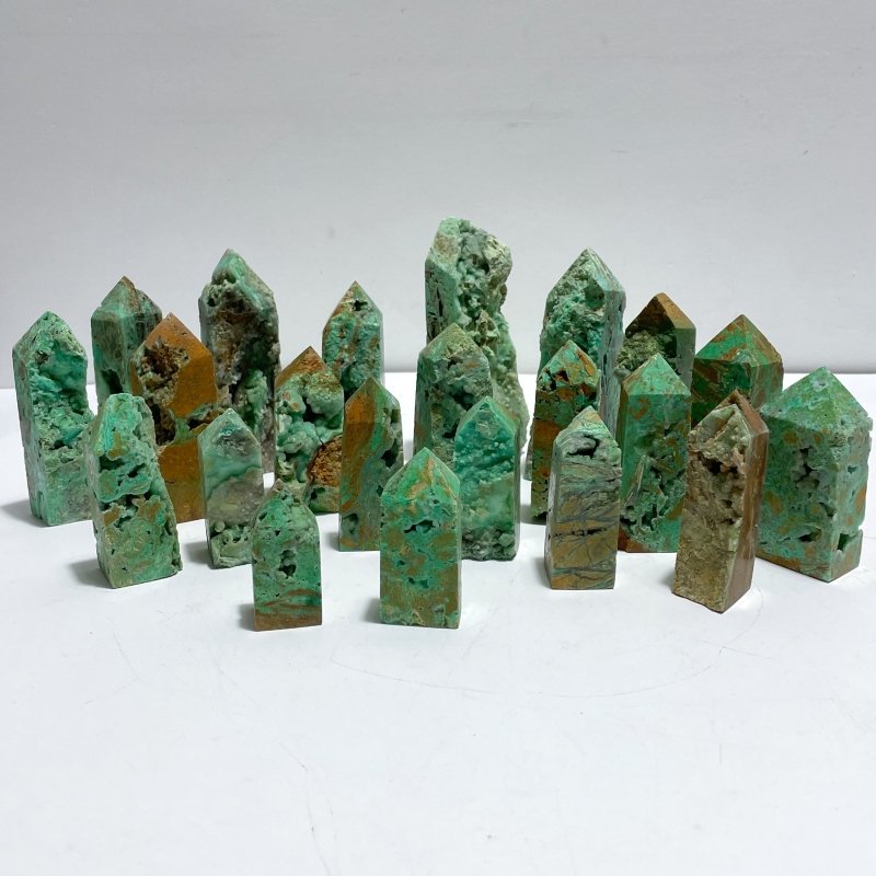 22 Pieces Indonesia Turquoise Druzy Geode Tower Points - Wholesale Crystals