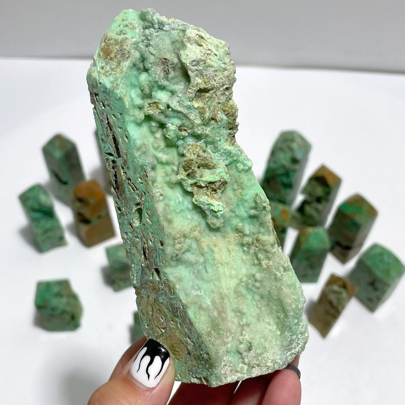 22 Pieces Indonesia Turquoise Druzy Geode Tower Points - Wholesale Crystals