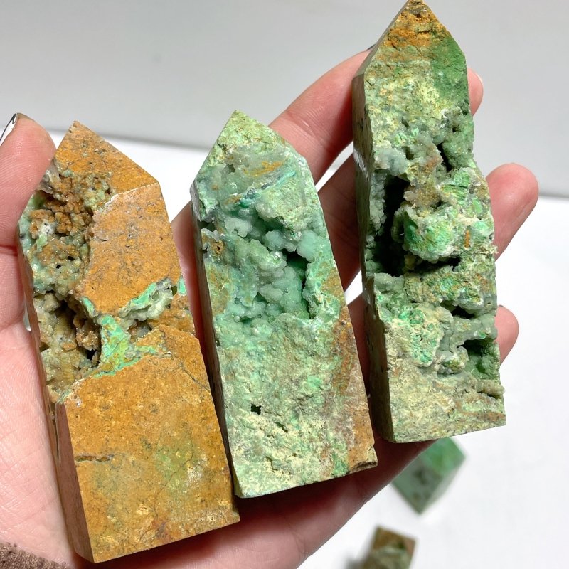 22 Pieces Indonesia Turquoise Druzy Geode Tower Points - Wholesale Crystals