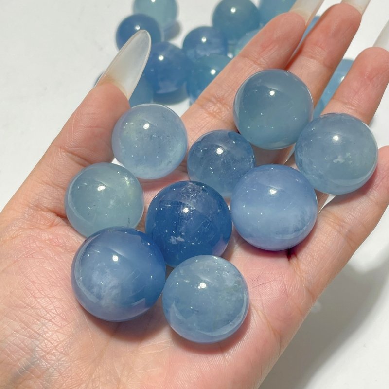 23 Pieces Beautiful Aquamarine Spheres - Wholesale Crystals