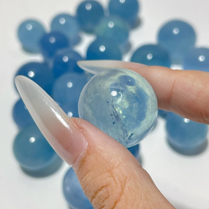 23 Pieces Beautiful Aquamarine Spheres - Wholesale Crystals