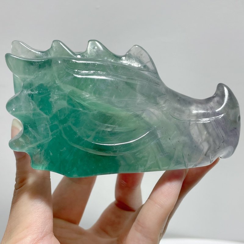 23 Pieces Rainbow Fluorite Dragon Head Carving - Wholesale Crystals