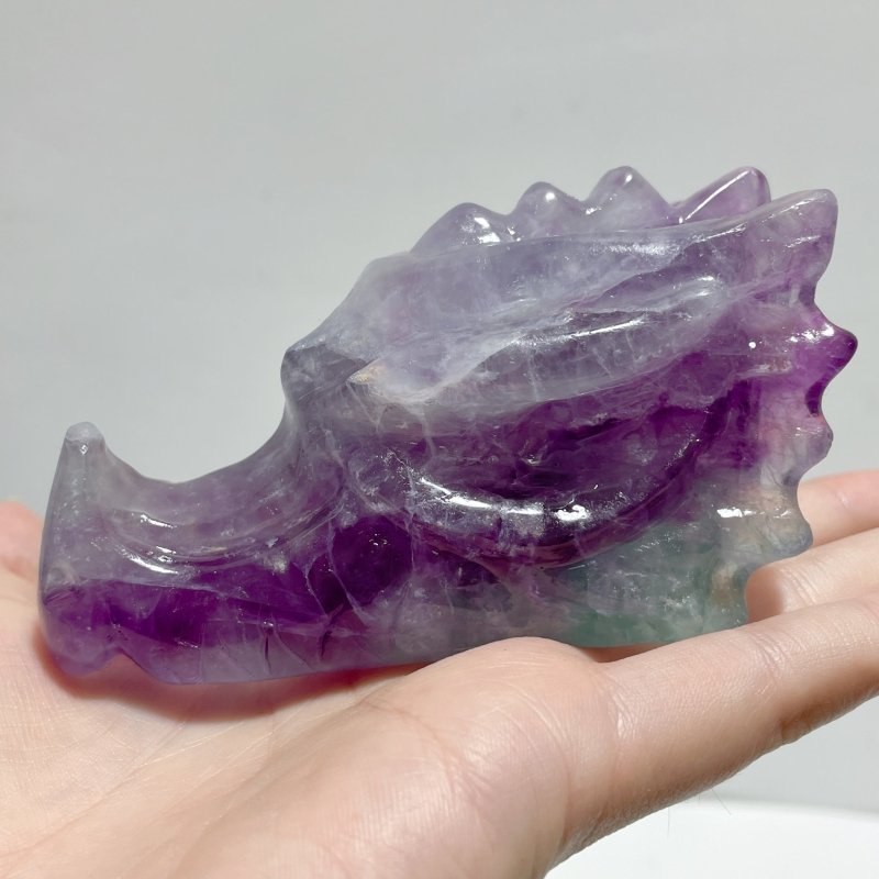 23 Pieces Rainbow Fluorite Dragon Head Carving - Wholesale Crystals