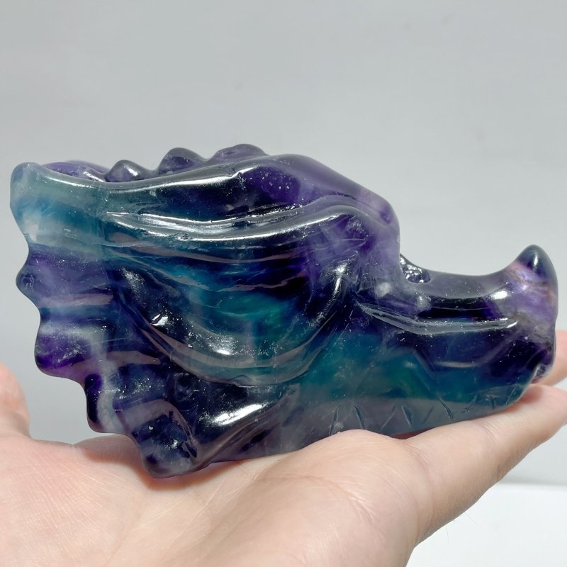 23 Pieces Rainbow Fluorite Dragon Head Carving - Wholesale Crystals