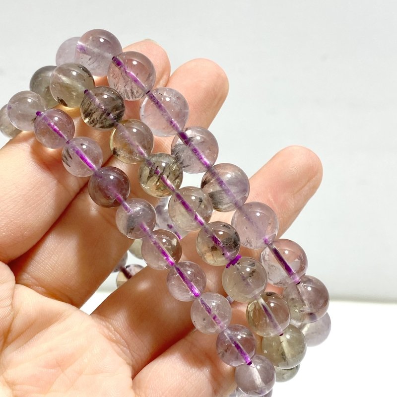24 Pieces Amethyst Mixed Pyrite Bracelets - Wholesale Crystals