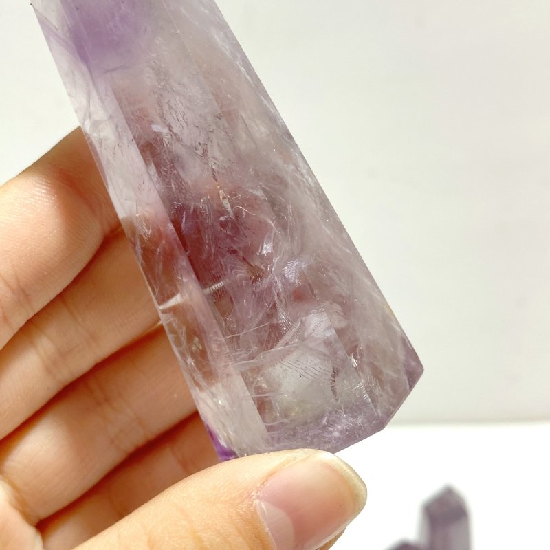 24 Pieces God's Fingerprint Amethyst Light Purple Tower Point - Wholesale Crystals