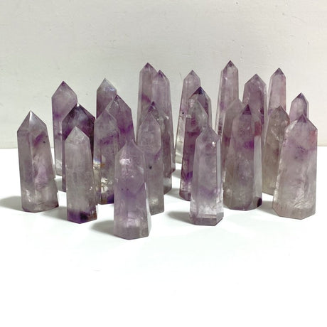 24 Pieces God's Fingerprint Amethyst Light Purple Tower Point - Wholesale Crystals