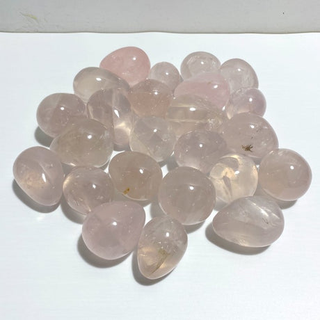 24 Pieces Six Star Line Rose Quartz Eggs With Rainbow - Wholesale Crystals