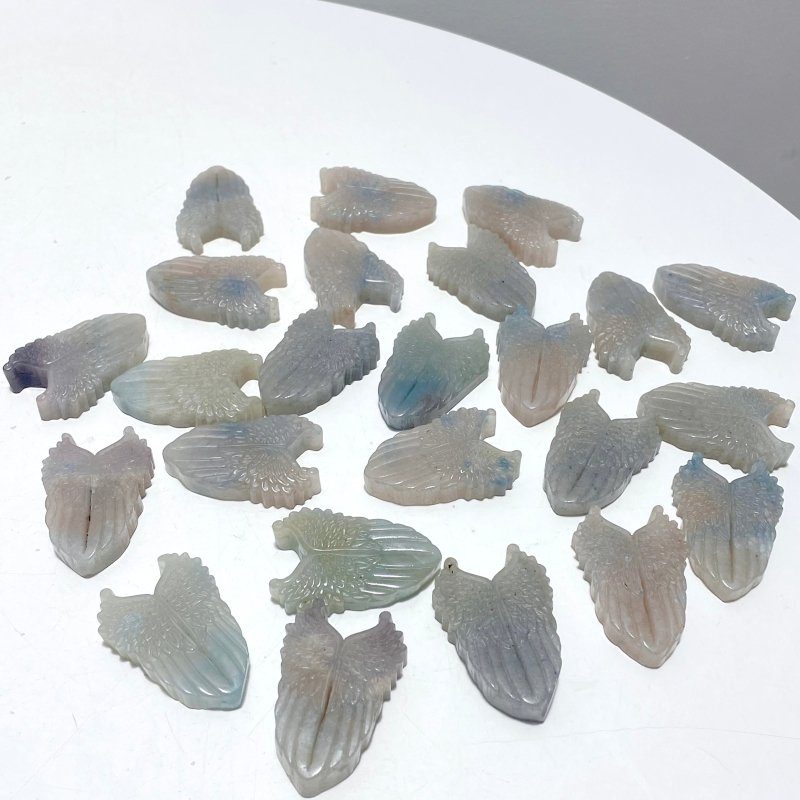 24 Pieces Trolleite Stone Wing Shield Carving Closeout - Wholesale Crystals