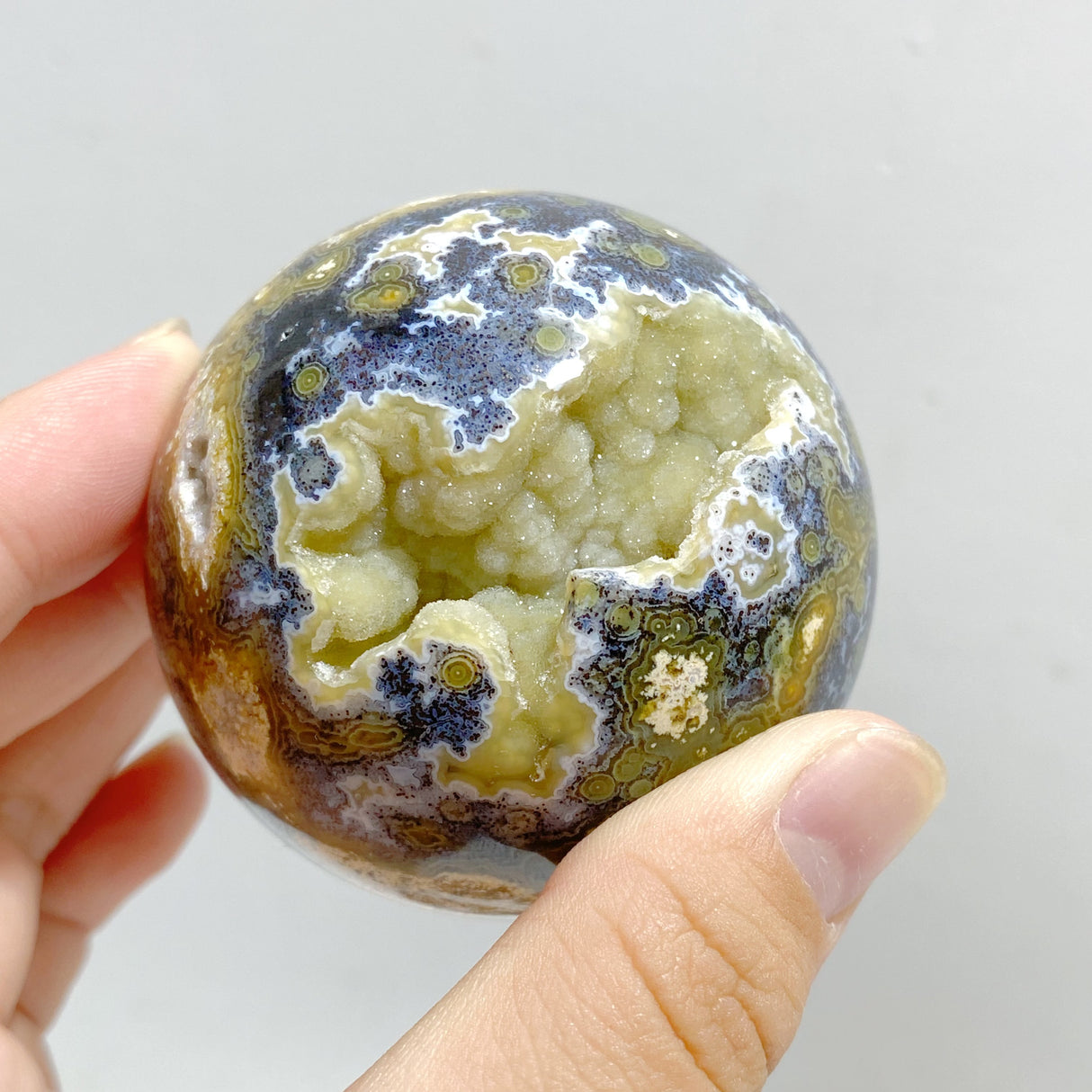 12 Pieces Geode Druzy 8th Vein Ocean Jasper Spheres