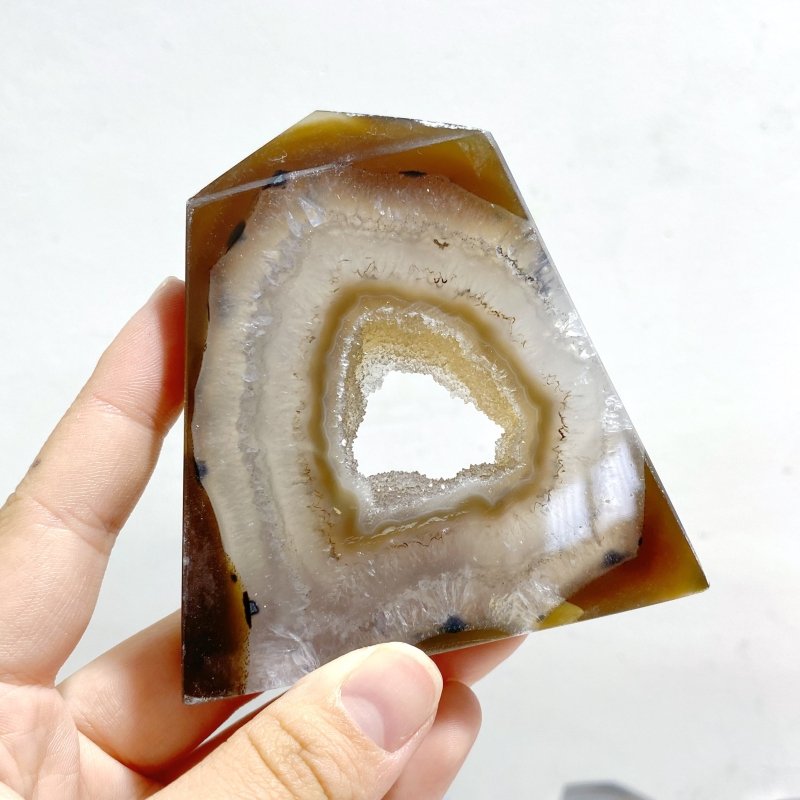 25 Pieces Beautiful Geode Druzy Agate Four - sided Tower Point - Wholesale Crystals