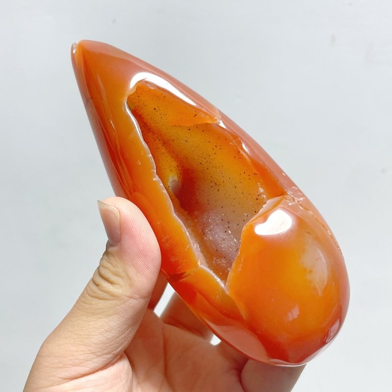 25 Pieces Beautiful Geode Druzy Carnelian - Wholesale Crystals
