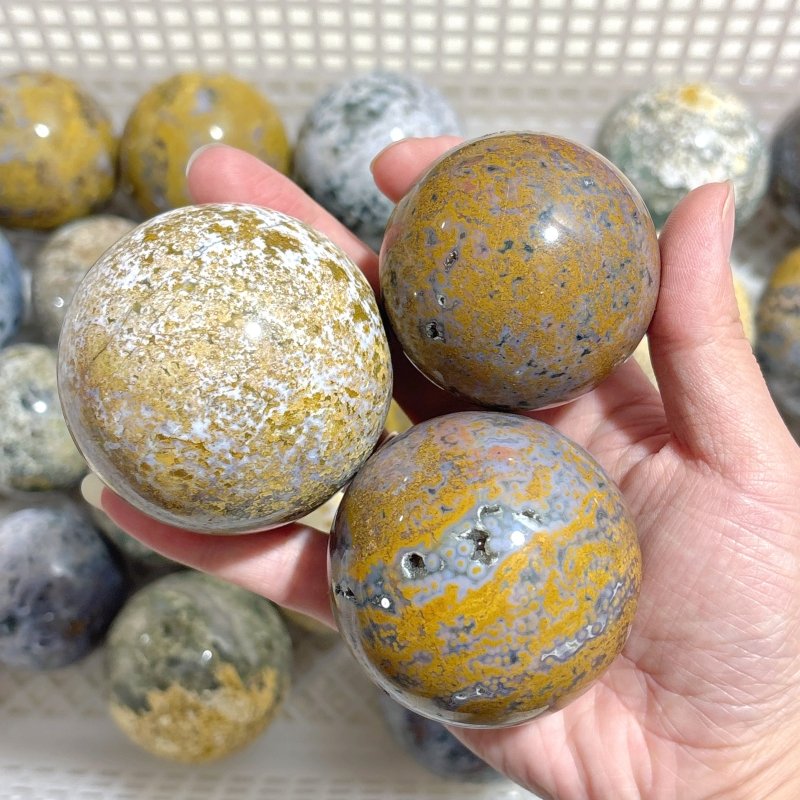 25 Pieces Beautiful Ocean Jasper Spheres - Wholesale Crystals