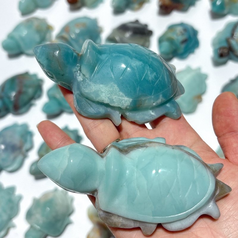 25 Pieces Caribbean Calcite Sea Turtle Carving -Wholesale Crystals