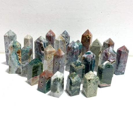 25 Pieces Ocean Jasper Four - Sided Points - Wholesale Crystals