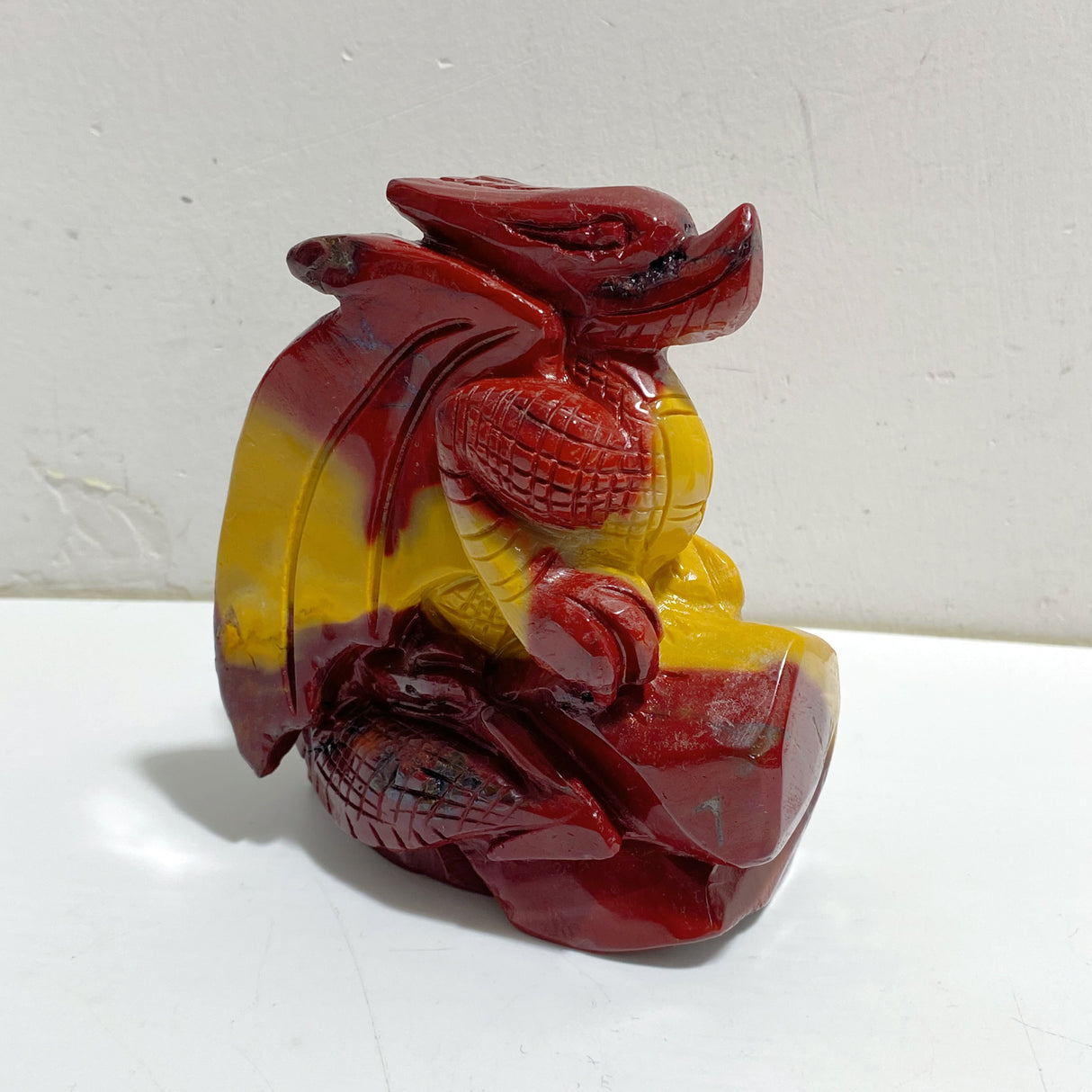 2 Pieces Mookaite Flying Dragon Castle Carving #1