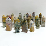 26 Pieces Beautiful Vein Ocean Jasper Four - sided Tower Points - Wholesale Crystals
