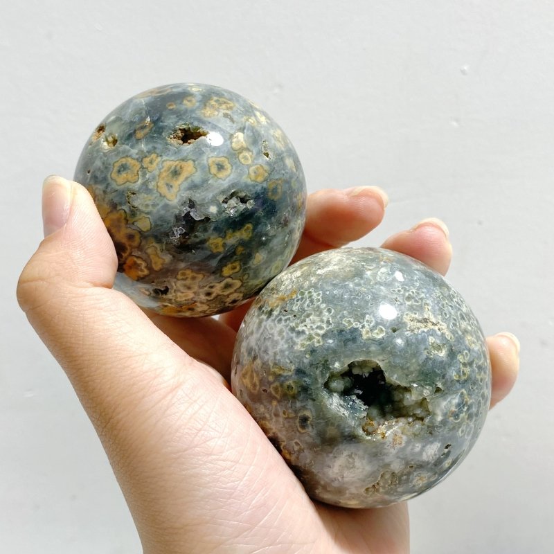 28 Pieces 6th Vein Ocean Jasper Spheres Balls -Wholesale Crystals