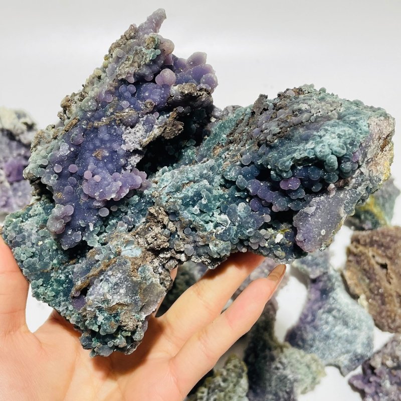 28 Pieces Beautiful Raw Purple Grape Agate Stone Prehnite Stone - Wholesale Crystals