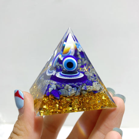 Lapis Lazuli Evil Eye Orgone Pyramid Wholesale