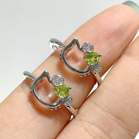 Cut Faceted Peridot Rings Hello Kitty Shape Wholesale
