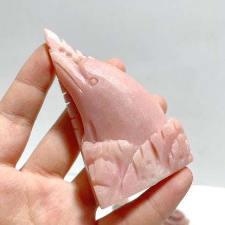 19 Pieces Pink Opal Sea Animals Carving