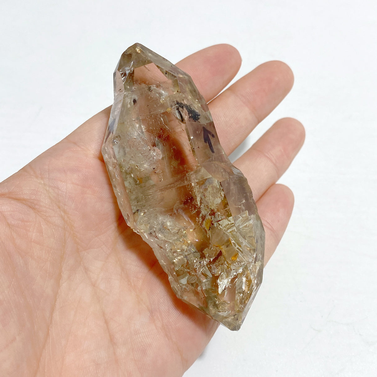 A95 Enhydro Crystal Moving Bubble Black Quicksand With Rainbow
