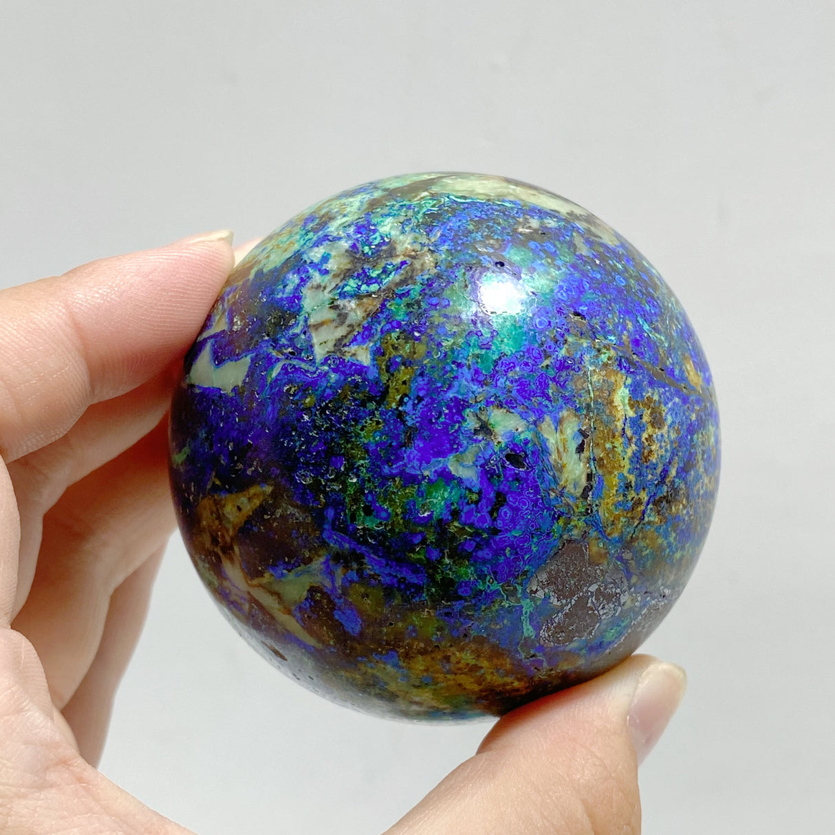 9 Pieces Azurite Mixed Malachite Spheres #1