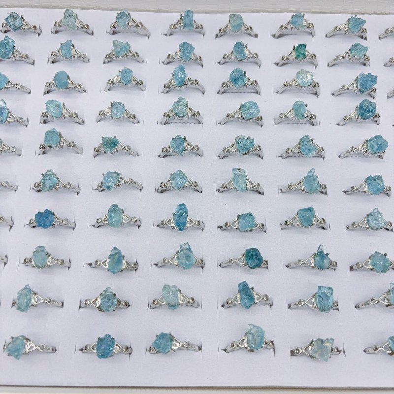 2Types Raw Stone Tibet Quartz Crystal Aquamarine Crystal Ring Wholesale -Wholesale Crystals