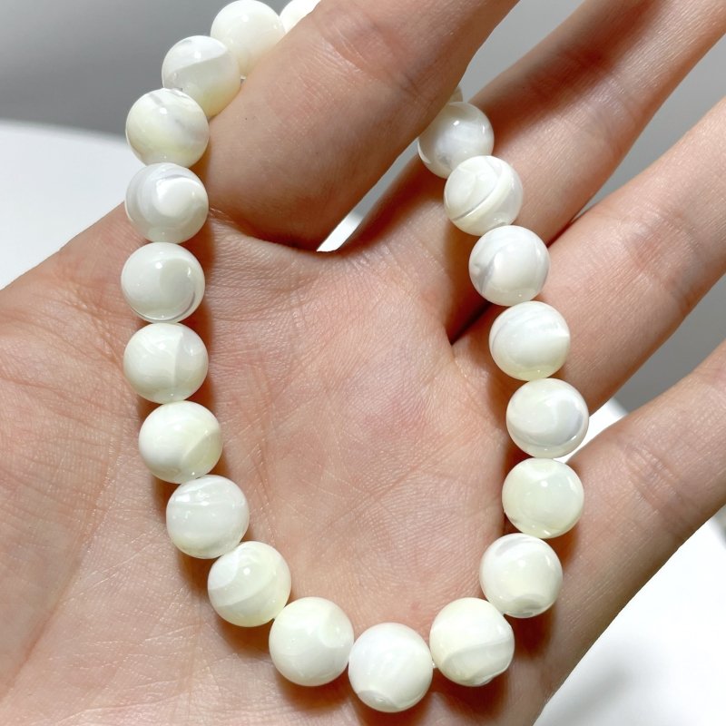 3 Colors Mother of Pearl Mop Shell Round Shells Bracelet Wholesale - Wholesale Crystals