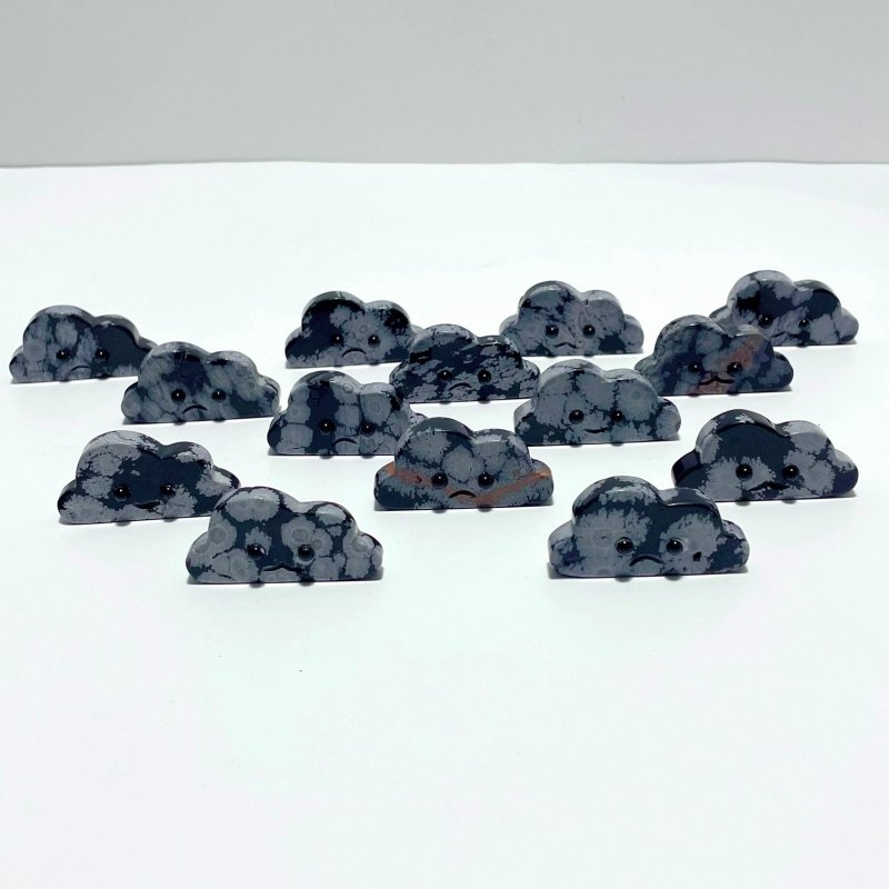 3 Expressions Mixed Snowflake Obsidian Clouds Carving Wholesale - Wholesale Crystals