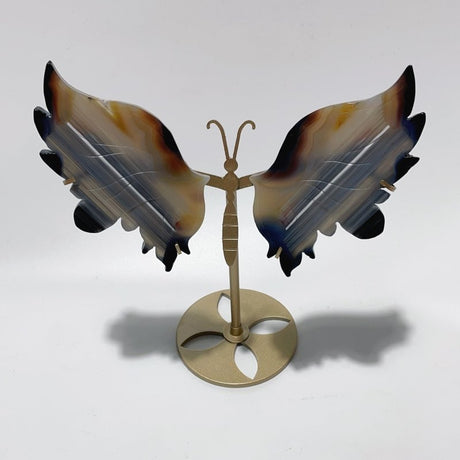 3 Pairs Butterfly Wing Carving With Stand Amethyst Mixed Agate Ocean Jasper -Wholesale Crystals