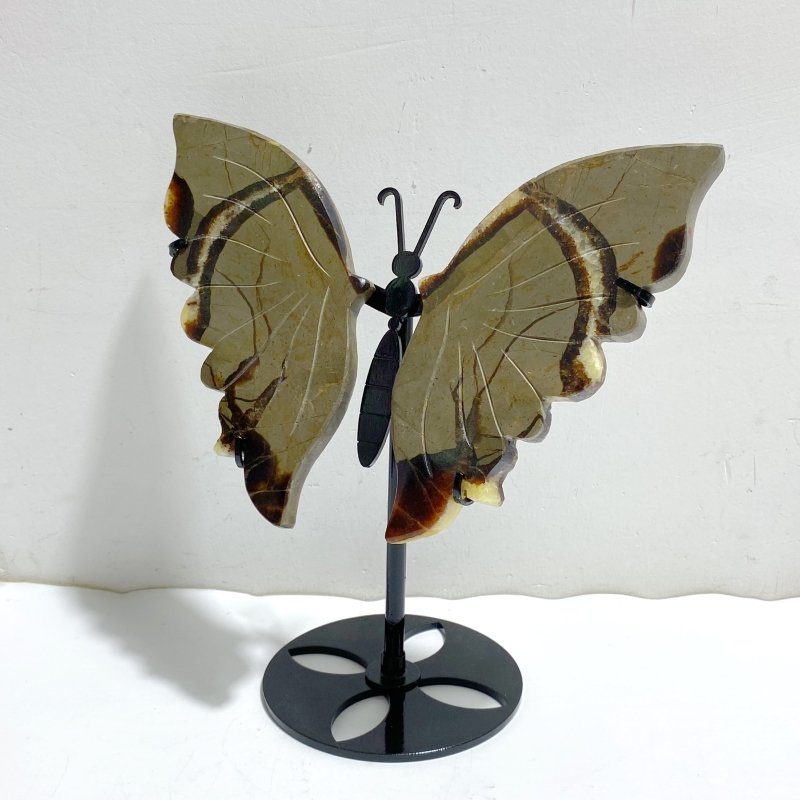 3 Pairs Septarian Butterfly Wing Carving With Stand 6 -Wholesale Crystals