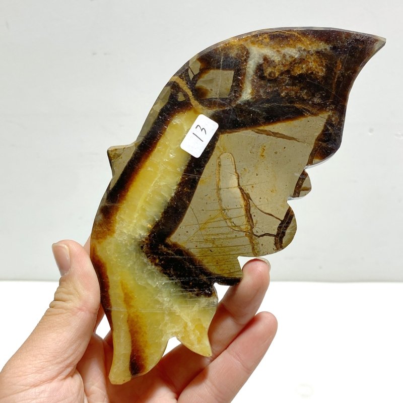 3 Pairs Septarium Butterfly Wing Carving With Stand 3 - Wholesale Crystals