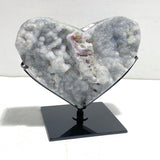 3 Pieces Aura Quartz Cluster Heart With Stand 4 - Wholesale Crystals
