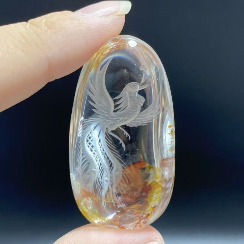 3 Pieces Beautiful Phoenix Garden Quartz Inner Scene Carving -Wholesale Crystals