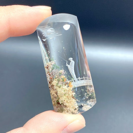 3 Pieces High Quality Buddhist Monk Bodhi Kensho Garden Quartz Inner Scene Carving - Wholesale Crystals