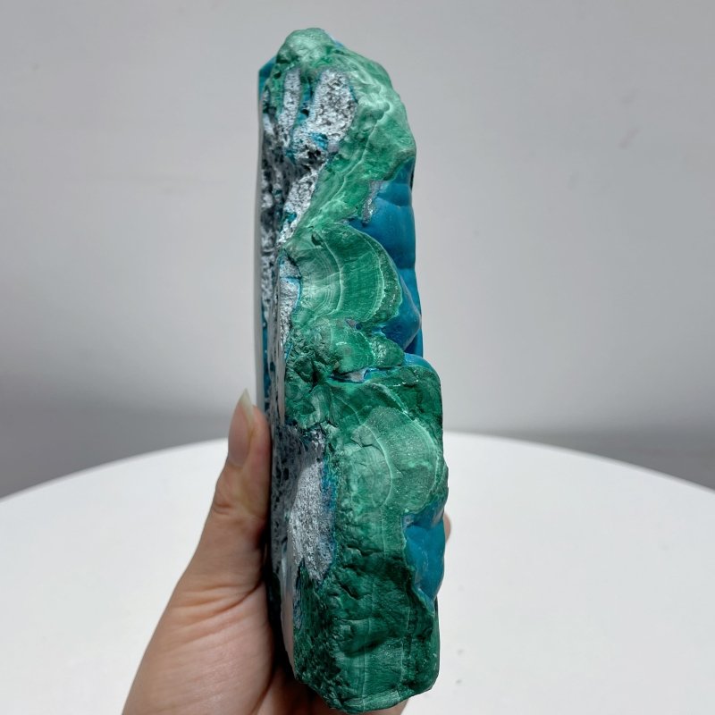 3 Pieces High Quality Chrysocolla Mixed Malachite Slab Specimen - Wholesale Crystals