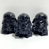 3 Pieces Large Black Obsidian Darth Vader Carving (Defects) -Wholesale Crystals