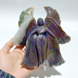 3 Pieces Large Ocean Jasper Seraphim Angel Carving - Wholesale Crystals