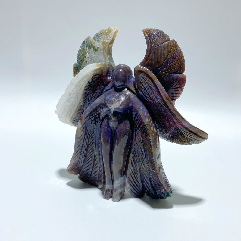 3 Pieces Large Ocean Jasper Seraphim Angel Carving - Wholesale Crystals