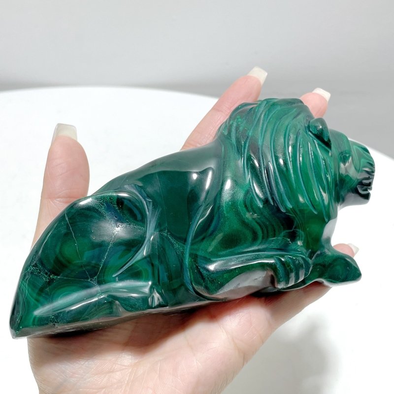 3 Pieces Malachite Lion Carving - Wholesale Crystals