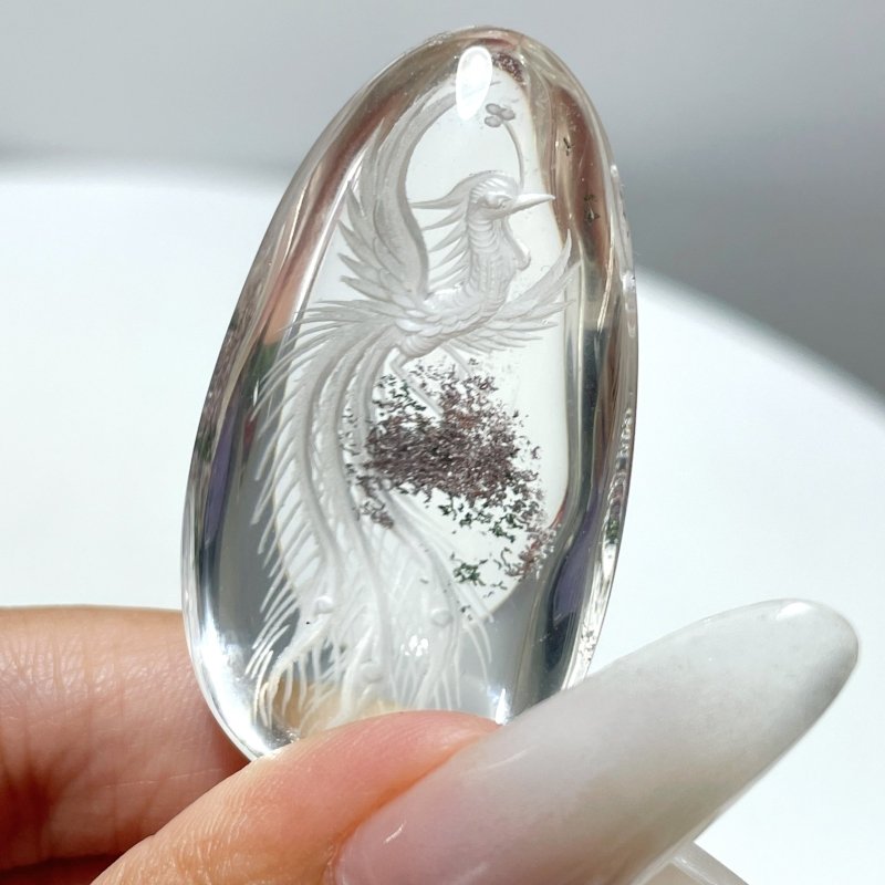 3 Pieces Phoenix Garden Quartz Inner Scene Carving - Wholesale Crystals