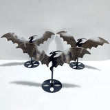3 Pieces Volcano Agate Flying Dragon Carving With Stand (UV Reactive)(Crack) - Wholesale Crystals