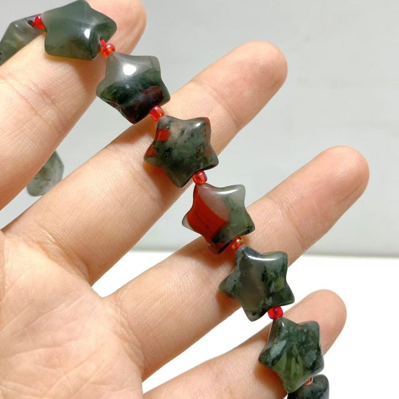 3 Types 1.5CM Drilled Star DIY Beads Strands Wholesale Dragon Blood Stone Labradorite - Wholesale Crystals