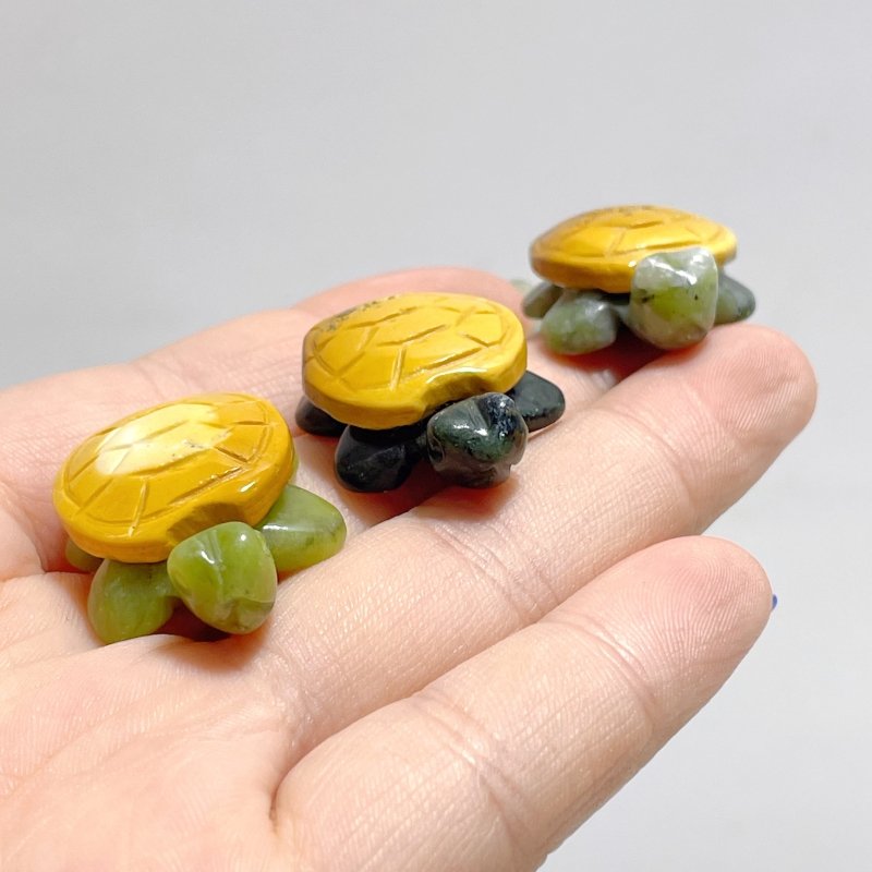 3 Types Beautiful Turtle Crystal Carving Wholesale Caribbean Calcite Chevron Amethyst - Wholesale Crystals