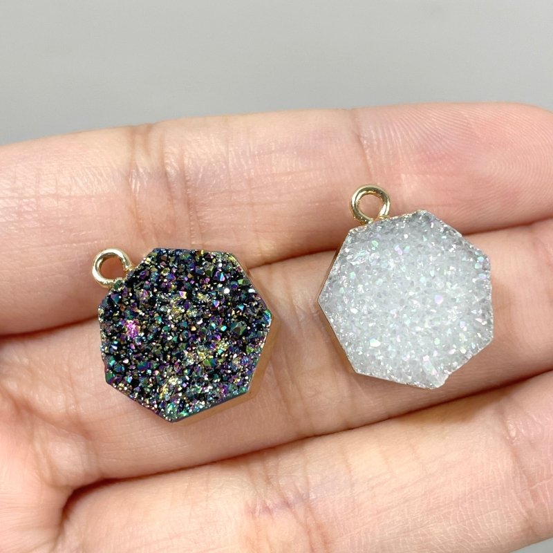 3 Types Mixed Colors Aura Geode Druzy Agate Pendant Wholesale - Wholesale Crystals